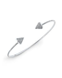 Anne Sisteron - 14kt White Gold Diamond Rounded Arrow Cuff - Lyst