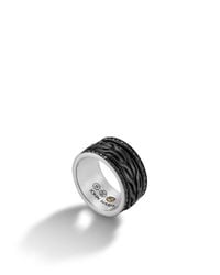 John Hardy | Classic Chain Black Bronze Black Coating Dog Tag Ring for Men | Lyst