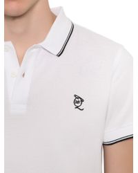 McQ | White Logo Embroidered Cotton Piqué Polo for Men | Lyst
