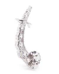 CZ by Kenneth Jay Lane | White Cubic Zirconia Crescent Creeper Earrings | Lyst