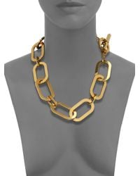 Michael Kors | Metallic Cityscape Chains Large Link Statement Necklace | Lyst
