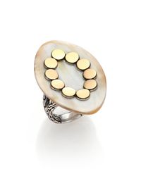 John Hardy | Metallic Dot Buffalo Horn, 18k Yellow Gold & Sterling Silver Marquis Ring | Lyst