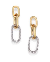 Marco Bicego | Metallic Murano Diamond, 18k White & Yellow Gold Link Drop Earrings | Lyst
