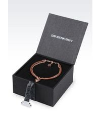 Emporio Armani | Pink Bracelet And Earrings In Rose Gold-plated Silver | Lyst