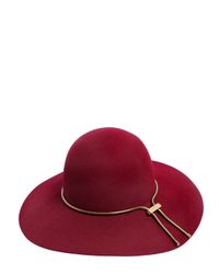 Lanvin | Red Rabbit Fur Felt Hat With Chain | Lyst