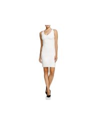 Aqua | White Mini Jewels Bodycon Ponte Dress | Lyst