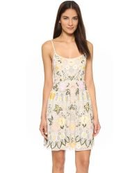 Needle & Thread - Yellow Embroidered Chiffon Prom Dress - Lyst
