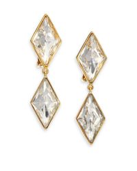 Kenneth Jay Lane | Metallic Jeweled Kite Drop Earrings | Lyst