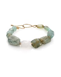 Lena Skadegard | Green Peruvian Opal, Chalcedony, Aquamarine & Moonstone Beaded Bracelet | Lyst