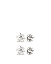 Eddie Borgo | Metallic Crystal Pavé Matte Rose Bud Earrings | Lyst