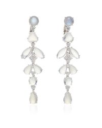 Nina Runsdorf | Metallic Diamond And Moonstone Earrings | Lyst