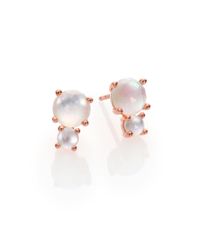 Ippolita | Pink Rose Rock Candy Mother-of-pearl & Clear Quartz Doublet Two-stone Stud Earrings | Lyst