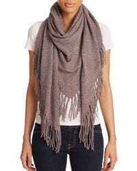 White + Warren | Purple Fringed Cashmere Triangle Scarf | Lyst
