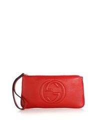 Gucci | Red Soho Leather Wrist Wallet | Lyst