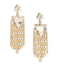 DANNIJO | Metallic Candice Crystal & Chain Tassel Drop Earrings | Lyst