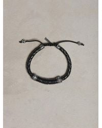 John Varvatos | Braided Black Leather Bracelet for Men | Lyst