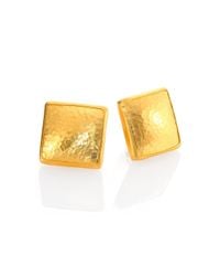 Gurhan | Metallic Amulet 24k Yellow Gold Extralarge Square Earrings | Lyst