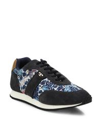Tory Burch | Gray Pettee Mixed-media Sneakers | Lyst