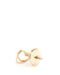 Loquet London | Metallic 14k Yellow Gold Linked Hearts Single Earring - Always Together | Lyst