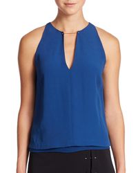 A.L.C. | Blue Keaton Layered Keyhole Top | Lyst