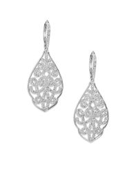 Adriana Orsini | Metallic Garden Gate Pavé Crystal Filigree Large Drop Earrings/silvertone | Lyst