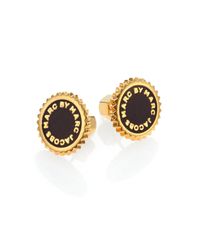 Marc By Marc Jacobs | Metallic Sawtooth Signature Disc Stud Earrings | Lyst