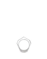 Eddie Borgo | White 'tuareg' Crystal Pavé Enamel Heptagonal Ring | Lyst