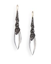 Alexis Bittar | Black Cubist Lucite & Crystal Articulated Marquis Drop Earrings | Lyst