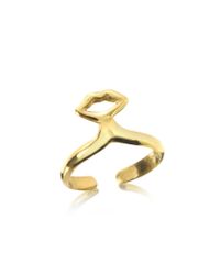 Bernard Delettrez | Metallic Small Bronze Midi Ring W/mouth | Lyst