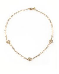 Temple St. Clair | Metallic Classic White Sapphire & 18k Yellow Gold Station Necklace | Lyst