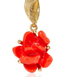 Oscar de la Renta | Red Resin Rose Earrings | Lyst