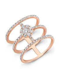 Anne Sisteron - Pink 18kt Rose Gold Diamond Fleur Ring - Lyst