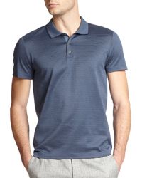 Theory | Blue Boyd Pinstriped Mercerized Cotton Polo for Men | Lyst