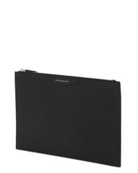 Givenchy | Black Large Grained Leather Pouch | Lyst