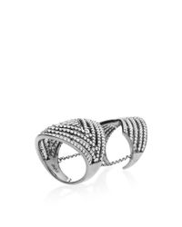 Fallon | Metallic Labyrinth Black Crystal-pavé Double Ring | Lyst