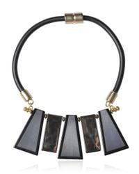 Emporio Armani | Gray Rubber And Resin Collar Necklace | Lyst