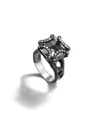 John Hardy | Metallic Medium Braided Ring With Black Ruthenium Plating | Lyst