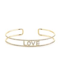 Anne Sisteron - 14kt Yellow Gold Diamond Love Deux Cuff - Lyst
