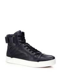 Gucci | Blue Basketball Leather High-top Sneakers for Men | Lyst