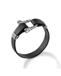 John Hardy | Shackle Bracelet On Black Leather Cord for Men | Lyst