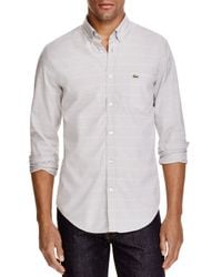 Lacoste | Gray Stripe Slim Fit Button Down Shirt for Men | Lyst