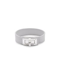 Diane von Furstenberg | Metallic Leather Latch Bracelet | Lyst