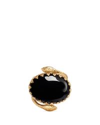 Ela Stone | Black Serpent Oval Stone Spiral Ring | Lyst