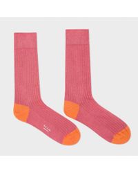 Paul Smith | Men's Pink Ribbed Socks for Men | Lyst