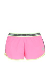 Superdry | Pink Nylon Running Shorts | Lyst