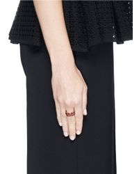Alexander McQueen | Red Enamel Logo Ring | Lyst