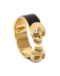 Alexander McQueen | Black Twin Skull Cuff | Lyst