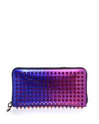Christian Louboutin | Blue Panettone Studded Metallic Ombre Continental Wallet | Lyst