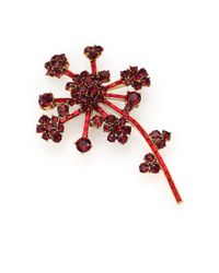 Oscar de la Renta | Metallic Crystal Flower Brooch | Lyst