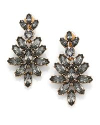 Oscar de la Renta | Gray Bridal Navette Drop Earrings | Lyst